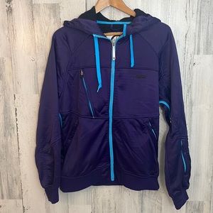 E5- womens purple thick zip up sweatshirt size S APERTURE